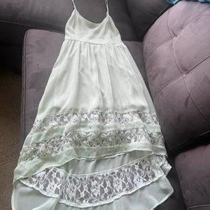 Band Of Gypsies Light Mint Green Lace High-Low Sleeveless Dress
